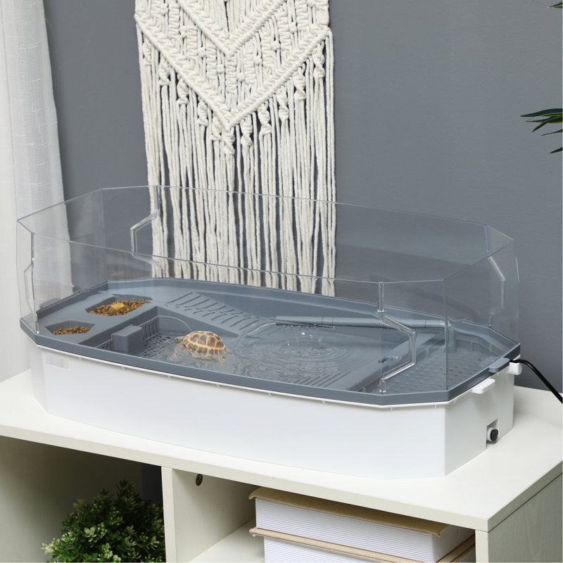 Aquarium en polypropylène tortue - murs de 5 po de hauteur, zone d'éclosion, 24,5 po x 11,98 po