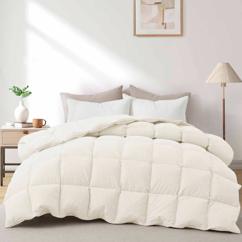  Insertion de couette en duvet synthétique toutes saisons Luxury, Édredon en duvet de taille simple, Ivoire ivoire