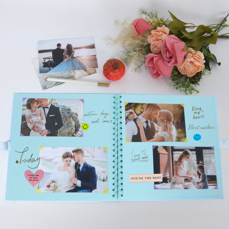 10 x 10 Inch DIY Scrapbook Album 60 Pages Hardcover Kraft Paper Scrap Book Photo Albums Memory Book for Wedding and Anniversary Family