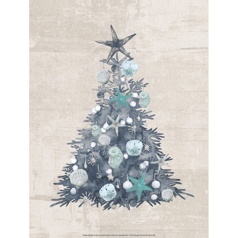 Shell Christmas Tree - Wrapped Canvas Print, 91cm H x 91cm W