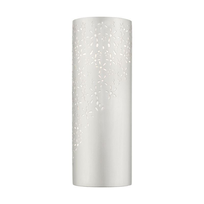 Noria Brushed Nickel 2-Light ADA Compliant Sconce with Off-White Linen Shade