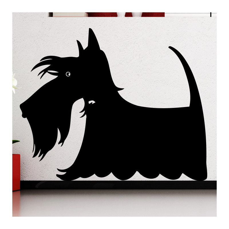 Décalcomanie murale chien scottie, Noir