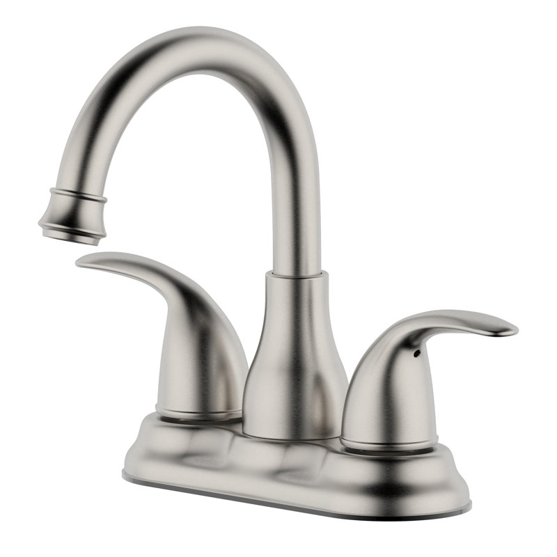 2-handle Bathroom Faucet with Drain Assembly, Brushed Nickel