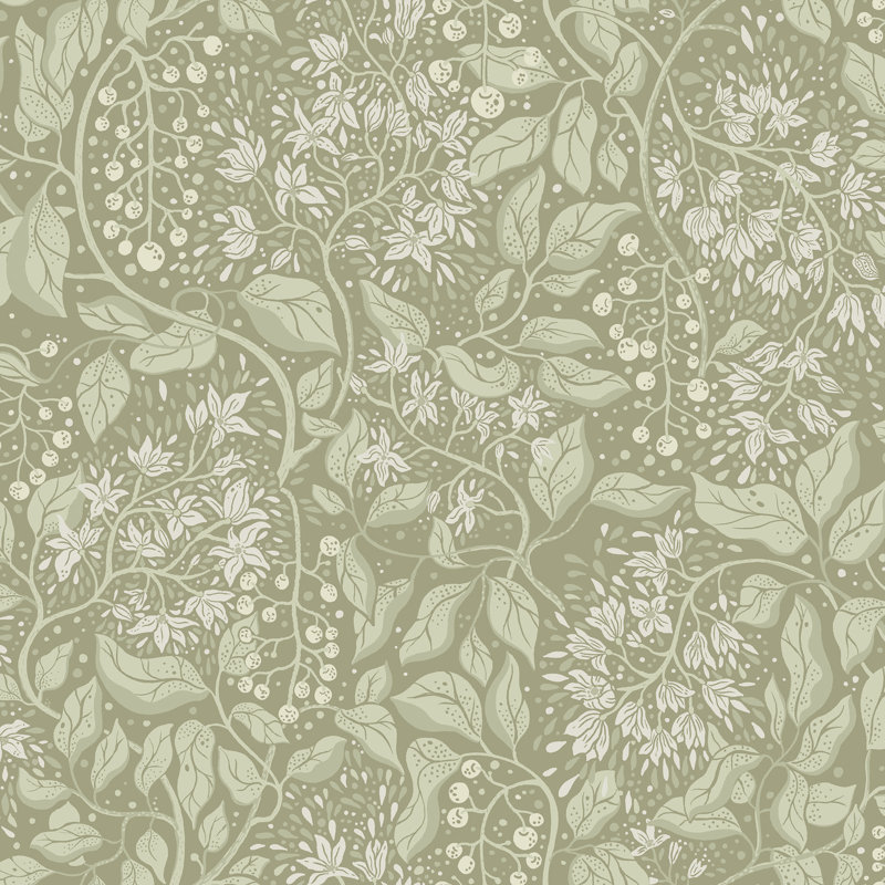 Fagring Matte Wallpaper Roll, Green