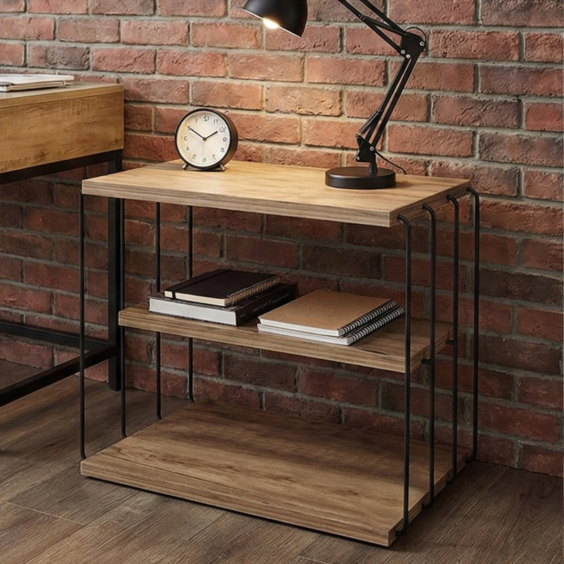 Table basse avec 3 tablettes, Gris anthracite