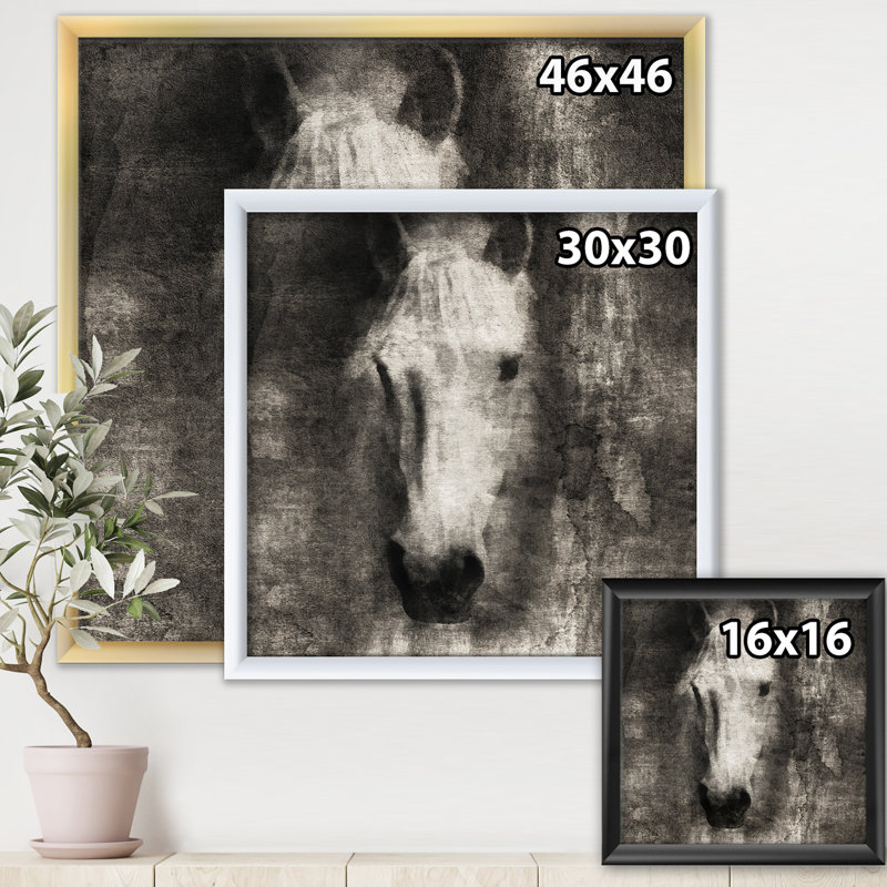 Farmhouse Horse II - reproduction d'art sur toile, H 46 po x l 46 po x P 1,5 po, Toile tendue