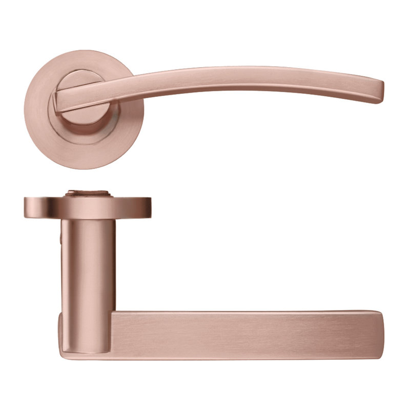 Adria Latch Door Handle, Tuscan Rose Gold
