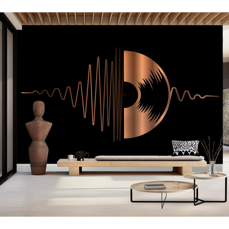 Papier peint de qualité supérieure - Disque vinyle abstrait, L 120 po x l 180 po