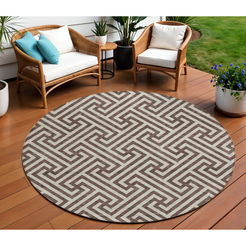 Tapis rond beige 8 po
