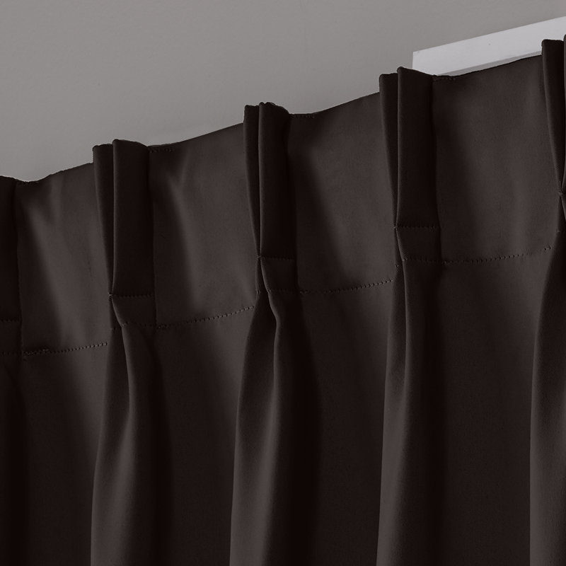 Sateen Room Darkening Curtain Pair, Espresso, 26" W x 63" L