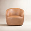 Fauteuil pivotant en cuir pleine fleur l 31 pouces Alma