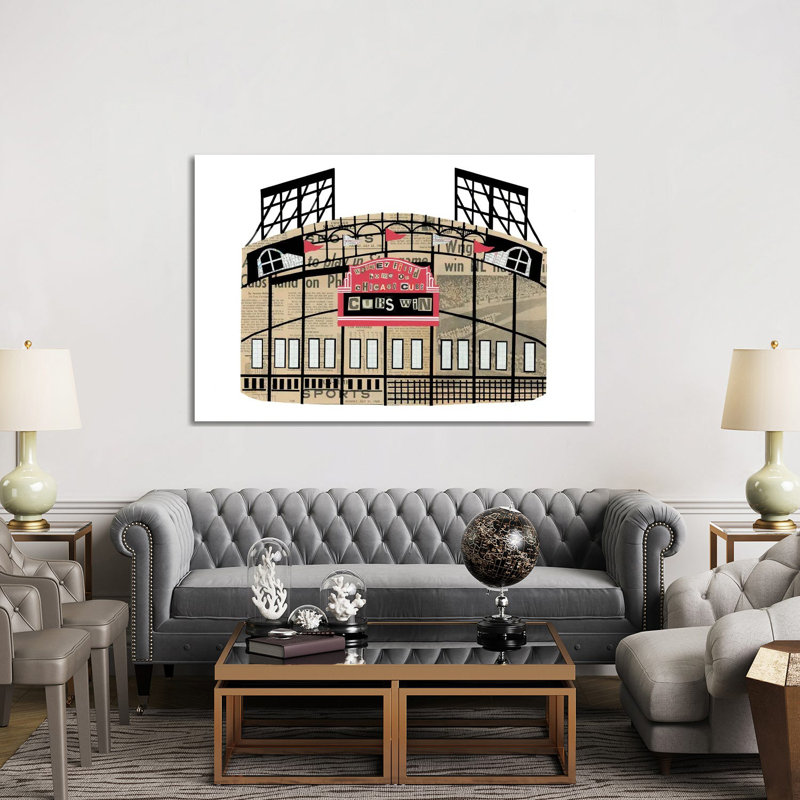 «Wrigley Field» par Paper Cutz, impression sur toile tendue, H 40 po x l 60 po x 1,5 po