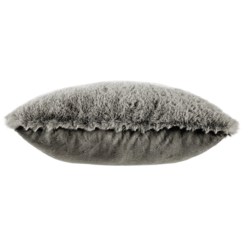 Gariland Gray Faux Rabbit Fur Square Pillow 20"