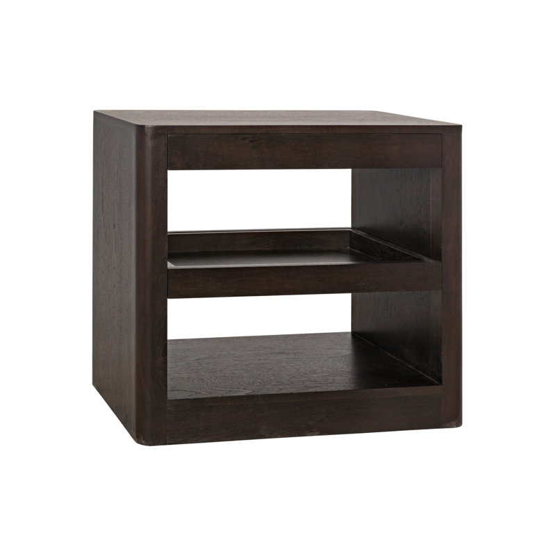 Mayito Solid Wood End Table, Dark Shellac