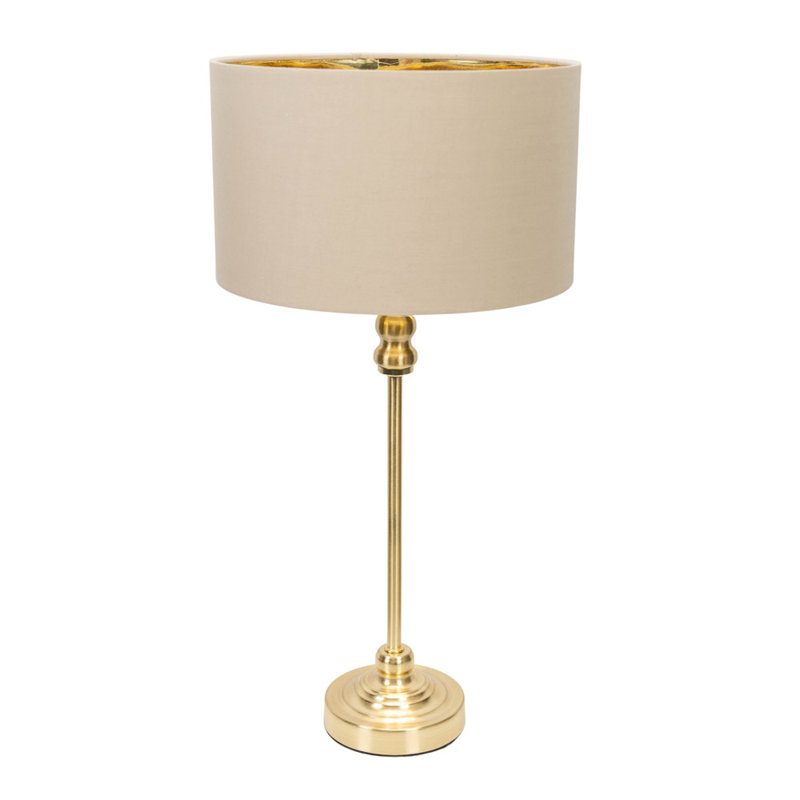 Addisyn Metal Table Lamp, Yes, Gold Base/Cream Shade, White