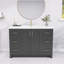 Ensemble de meuble-lavabo simple 48 po avec surface de comptoir en bois massif et armoire de rangement pré-assemblée-93051385