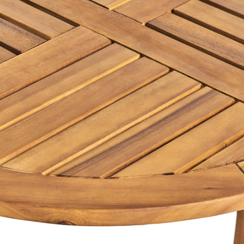 27.5" Outdoor Wood Table - Rustic Design With Slat Construction Bistro Constructed & Panels