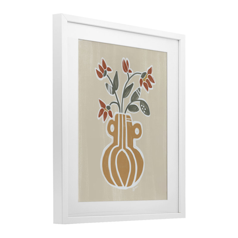 «Sabrina Flower Bouquet», reproduction encadrée sous verre, design par Beki Marquardt, H 16 po x l 13 po, Cadre blanc côtier