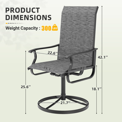 2-Piece Outdoor Swivel Patio Dining Chairs