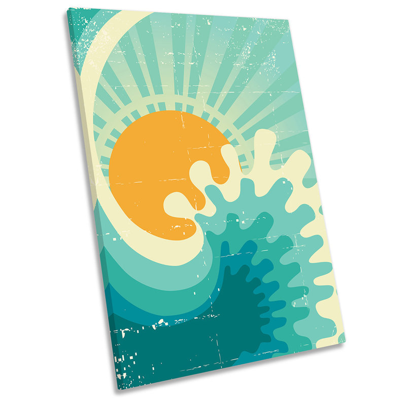 X7720 Abstract Sun Wave Design - Wrapped Canvas Print, 45.7cm H x 30.5cm W x 2cm D