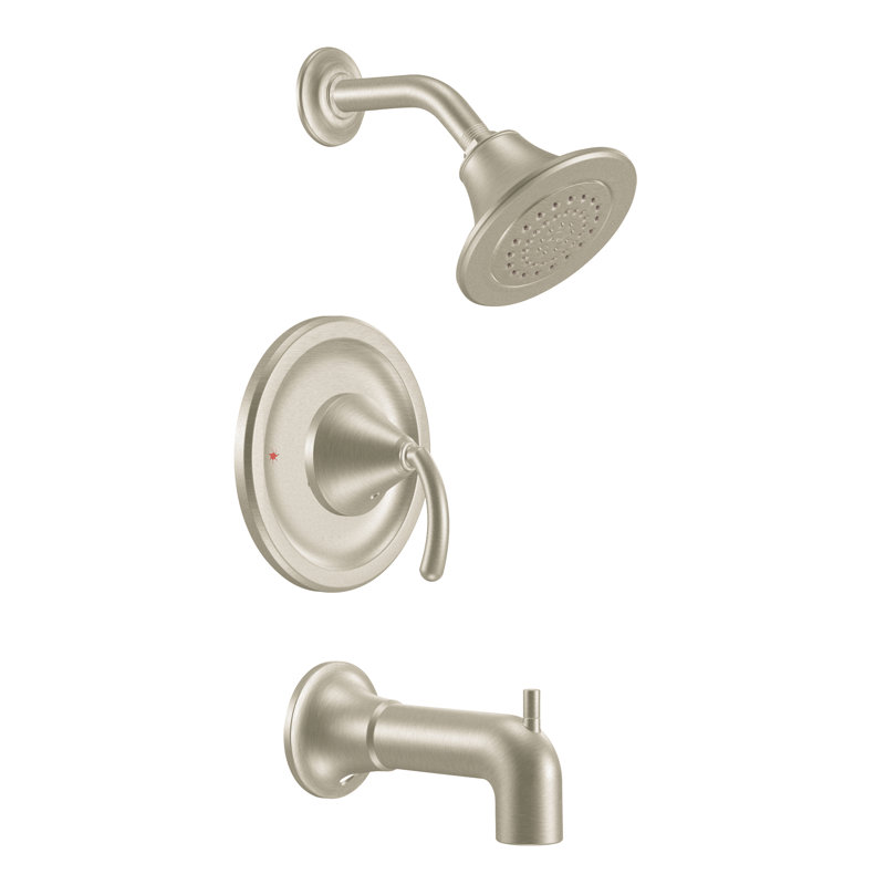 Robinet de baignoire et douche à pression équilibrée avec poignée levier Icon Posi-Temp, Nickel brossé