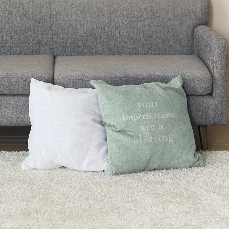 Coussin de sol, 40 po x 40 po, Vert / blanc