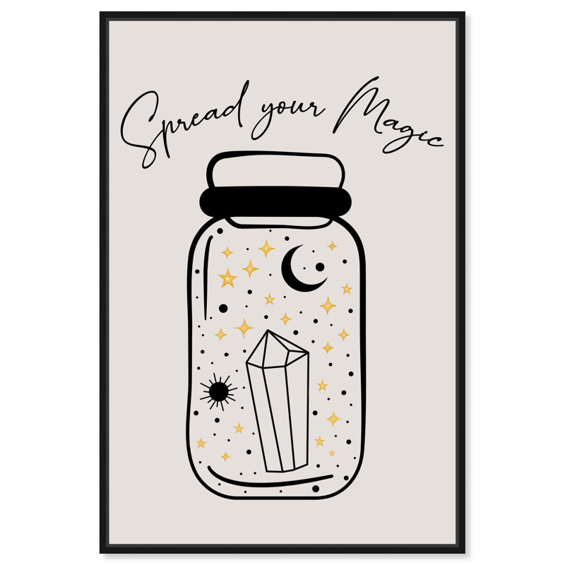 Spread Your Magic - peinture sur toile, Toile avec cadre noir, H 36 po x l 24 po