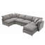 Ensemble de canapé modulaire en chenille 6 places avec repose-pieds-690336885