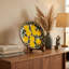 Assiette décorative en céramique peinte à la main - grand plateau en terre cuite 14,8 po avec motif citron et feuille, décoration murale émaillée ou plateau de service