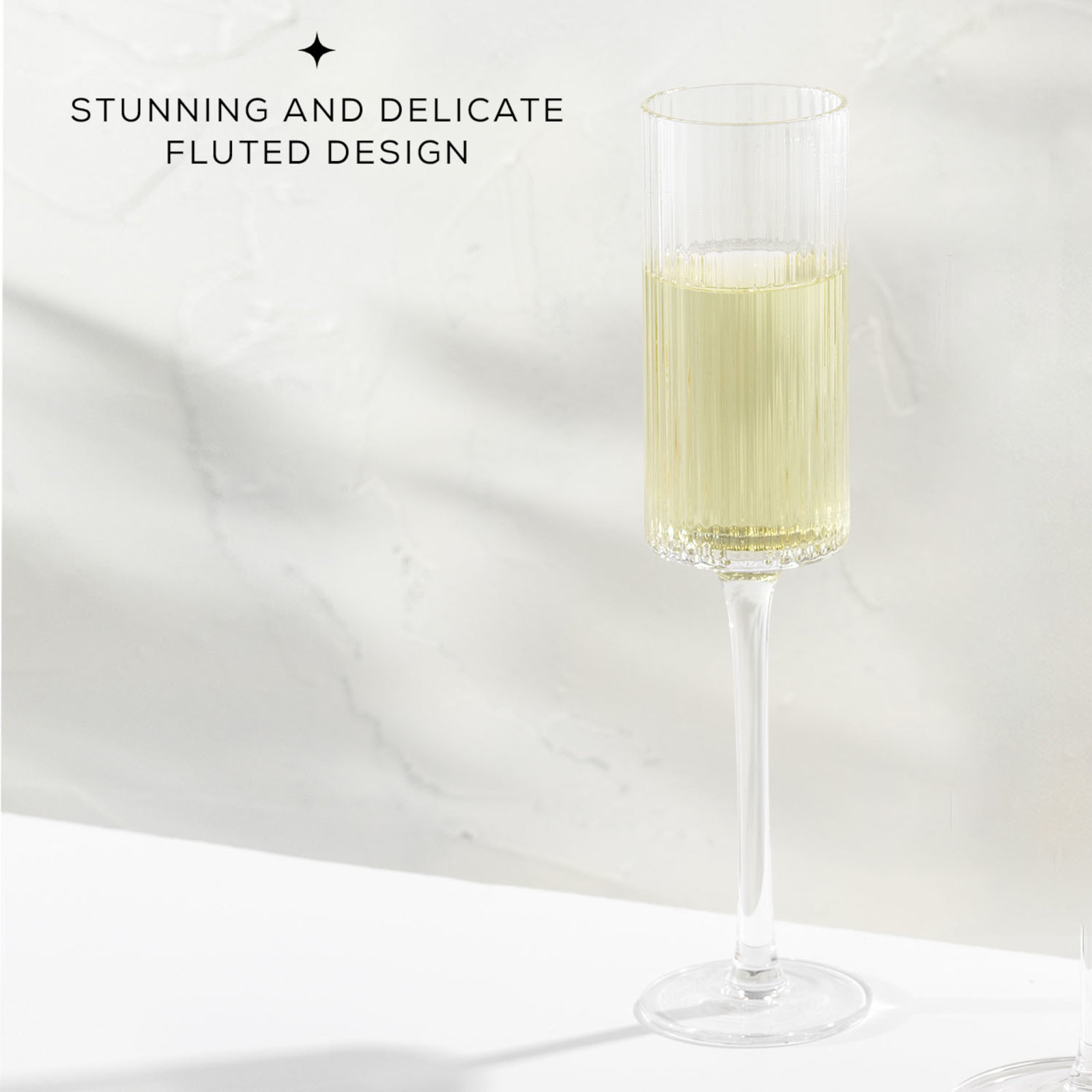Elle Ribbed Champagne Flute