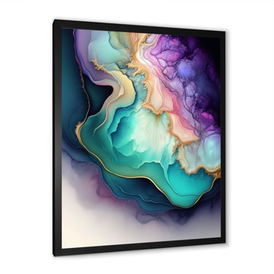 Bleu et mauve abstrait Geode II - art mural abstrait en marbre
