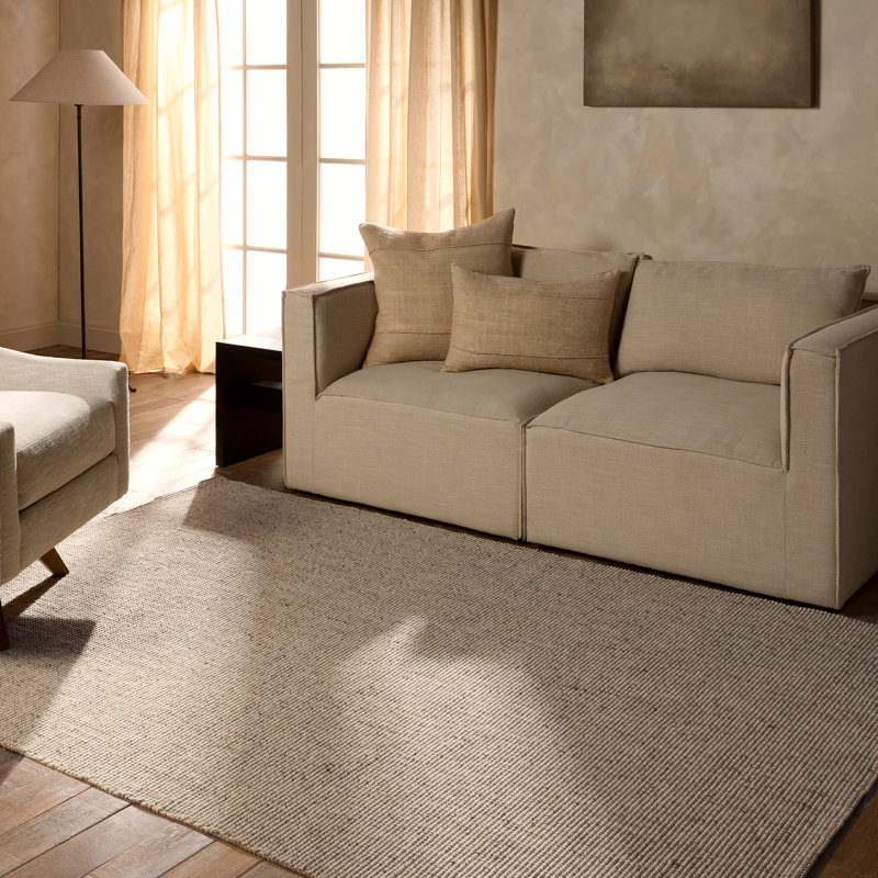 Hakkback Maddock Handwoven Solid Natural Area Rug, Rectangle 7'9" x 9'9"
