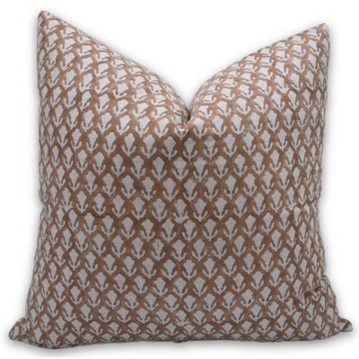 Housse de coussin en lin pur à motif floral bohème 14 x 14 - TRishul