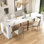 2 In1 Extendable Dining Table With Power Outlet, Entryway Sofa Table With Hidden Cabinet, Modern Office Expandaing Conference Table