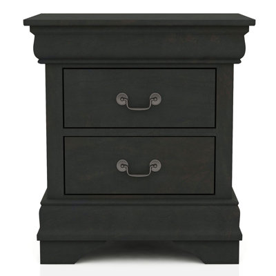 Table de chevet en bois à 2 tiroirs de largeur 21,63 po Emil