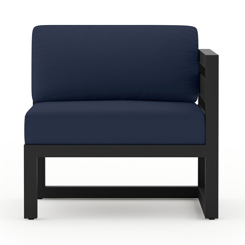 Avion 6 Piece Sectional Set - Black, Spectrum Indigo Sunbrella®, Black
