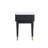 Auman Black Fluted Stone Top Lamp Table With Drawer