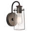 Applique murale de salle de bain Nazan Olde Bronze lumineuse avec abat-jour en verre clair à bulles-2068257159