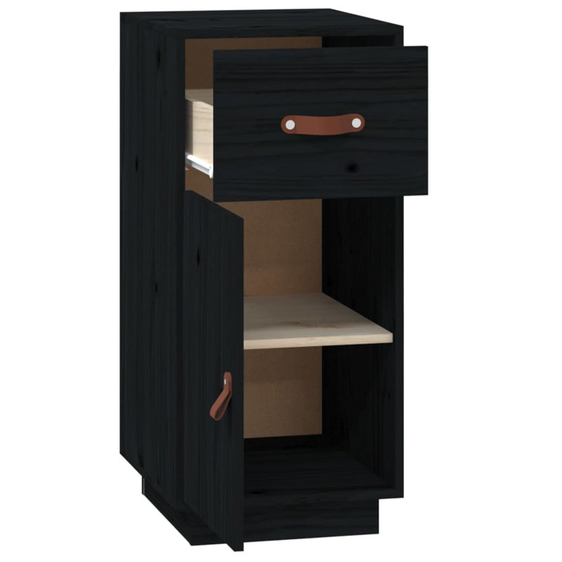 Leam 34cm Solid Wood Sideboard, Black