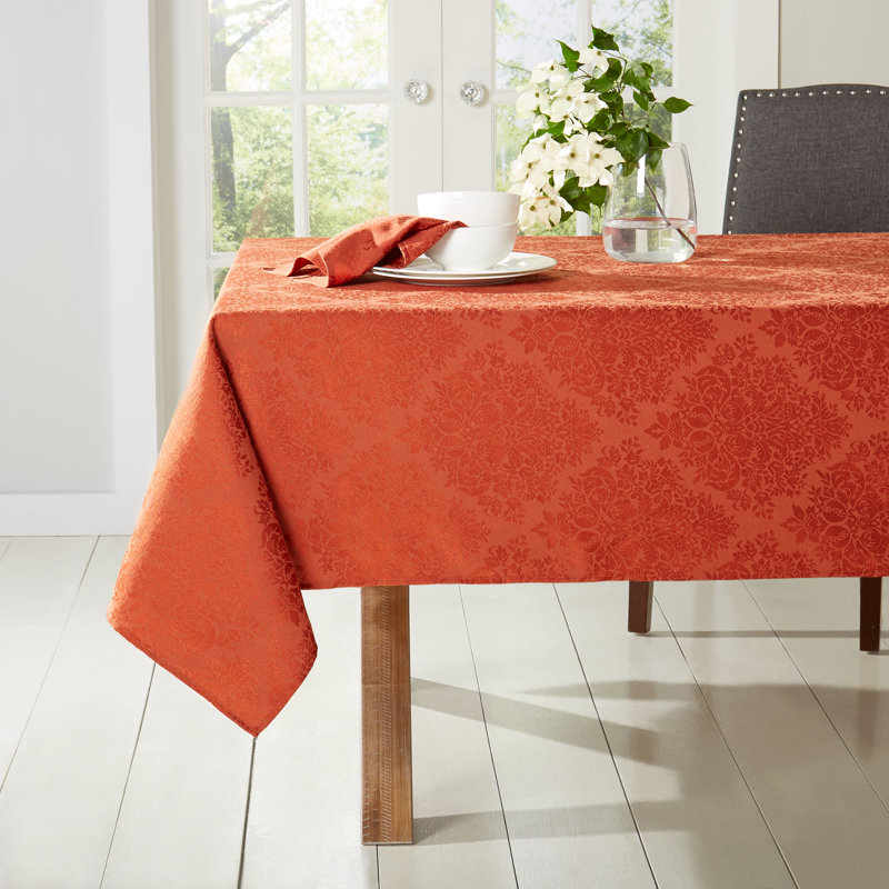 East Broadway Cotton Blend Tablecloth, Rectangular 102" x 60", Orange
