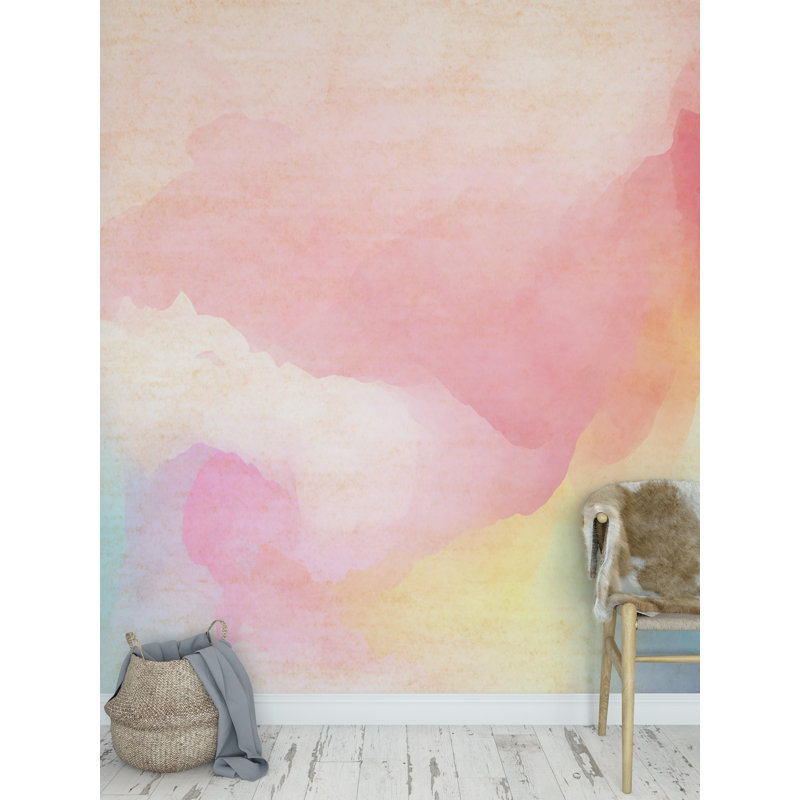 Papier peint amovible abstrait à l'aquarelle abstraite moderne, L 105,96 po x l 187 po