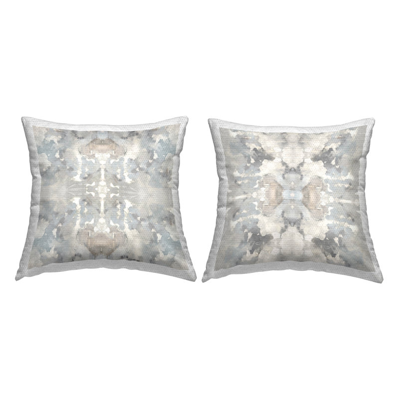 Ensemble de 2 coussins d'extérieur à motif bohème Subtle Grey par Ellie Roberts
