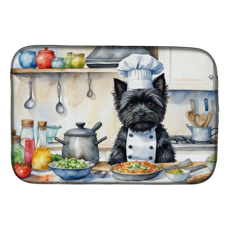 Cairn Terrier The Chef Dish Drying Mat