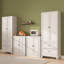 Garde-manger 34,6 po en métal blanc avec tablettes réglables - Organisateur de rangement de cuisine autoportant avec poignées à prise facile, assemblage requis, idéal pour la cuisine, la salle à manger, l’appartement