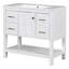 Meuble-lavabo moderne 34 po x 18 po x 36 po avec port USB, tiroirs et lavabo simple en résine