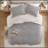 2 Pieces Twin Cable Knit Chenille Comforter Set,Gray-133388208