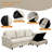 Vaios 92'' Linen Square Arm Modular Sectional Sofa-2096424812