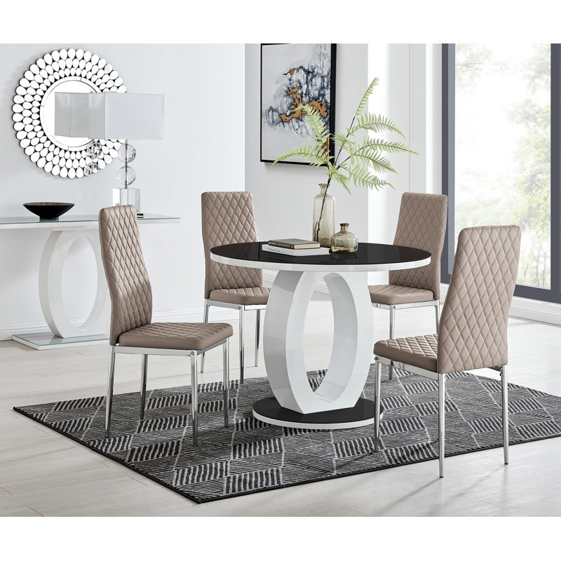 Scottsmoor 4 - Person Dining Set, Cappuccino, Grey