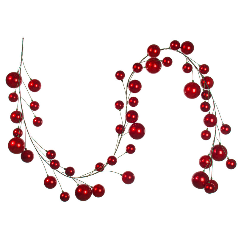 10' Red Ball Branch Garland.