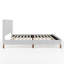 Lit plateforme tapissier avec tête de lit passepoilée Martha Stewart Britta-97967475-97967476